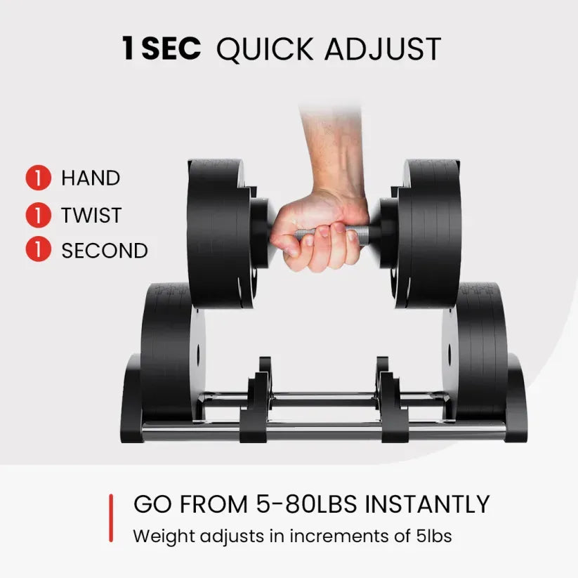 Adjustable Dumbbell 5-80 lbs