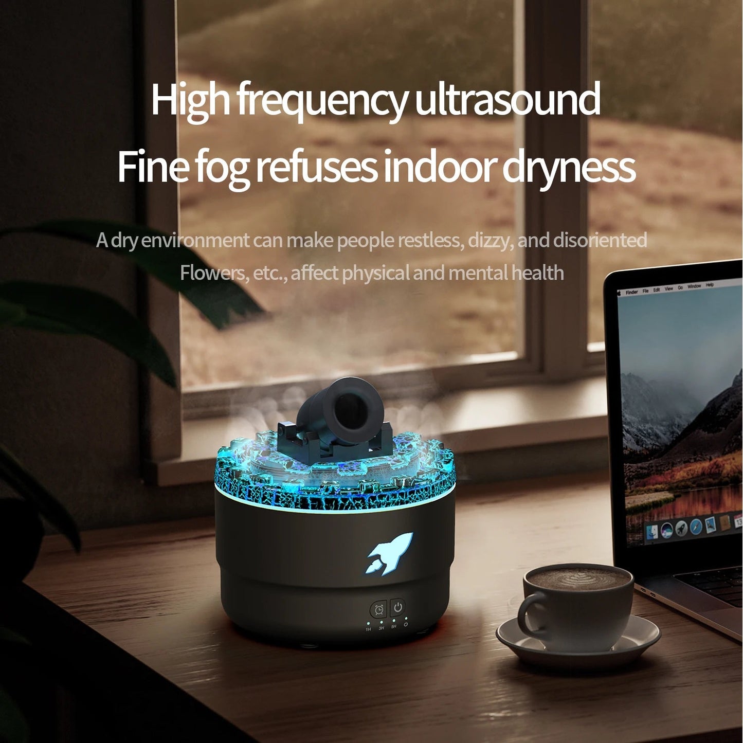 Creative Volcano Aroma Diffuser, Air Humidifier